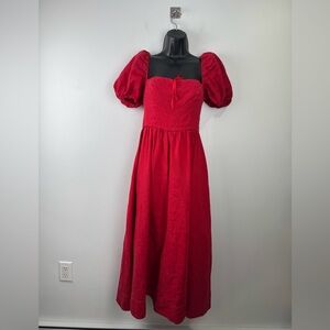 Reformation Women Marella Linen Midi Dress Size 4